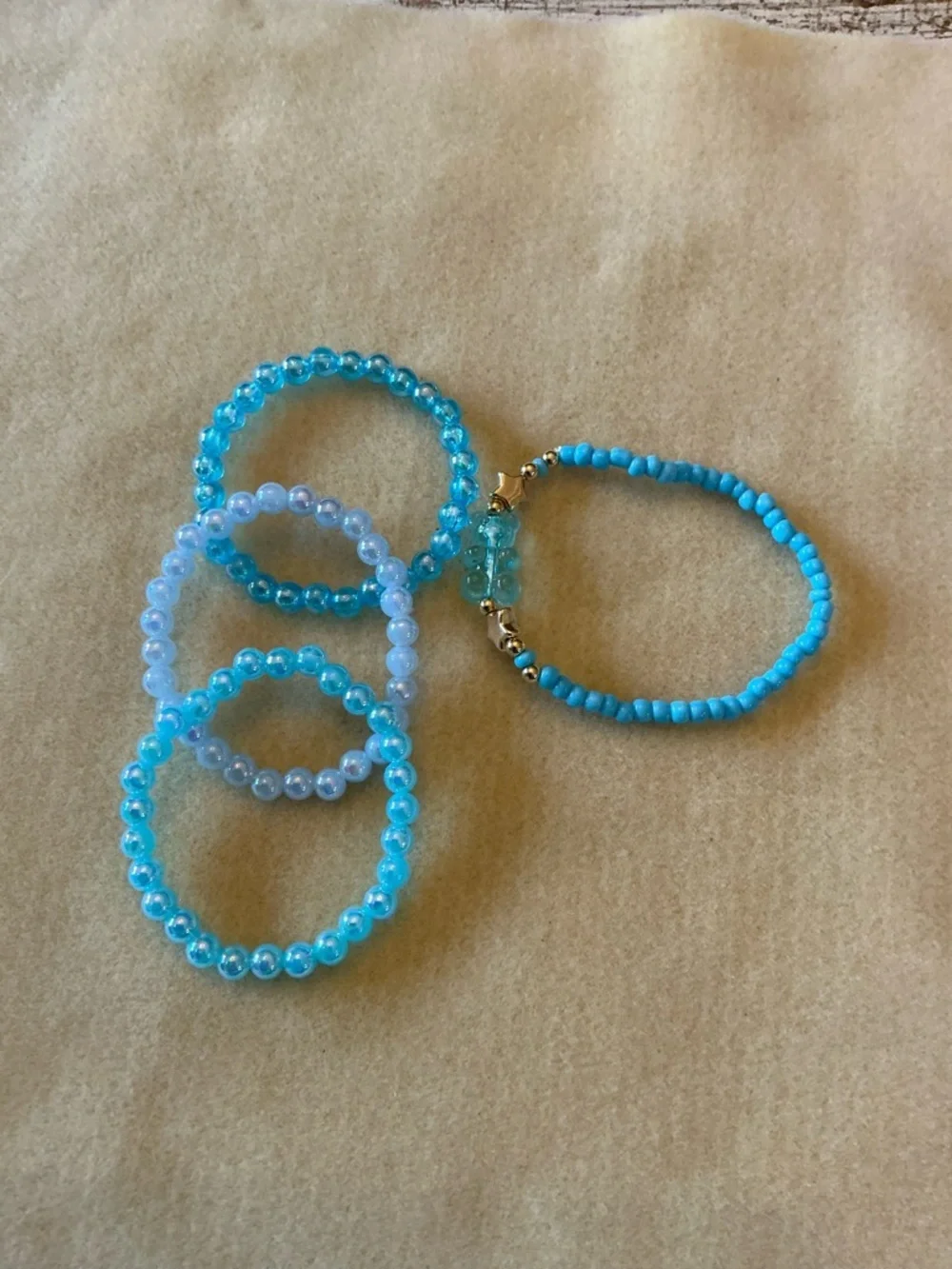 Kids Beaded Stretch Bracelet Set, choose your color set!